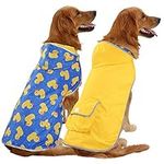 HDE Reversible Dog Raincoat Hooded 