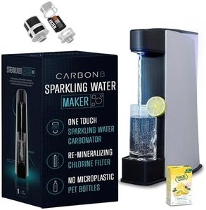 Carbon8 Sparkling Water Maker Machine - Home Soda Stream Machine, Screw-In CO2 Carbonator, Countertop Water Mineralizer, Seltzer Soda Maker Machine Dispenser - CO2 Cylinder Not Included - Aluminum