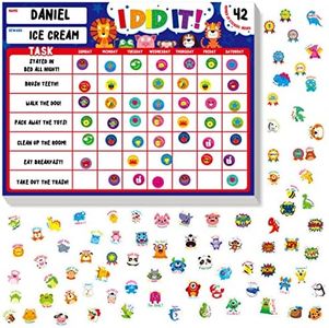 Magnetic I Did It Reward Chart, Pad with 50 Perforated Sheets Plus 2648 Motivational Stickers Adorable Chore Chart Fridge Daily Schedule for Multiply Kids Chore/Good Habits/Exercise/Diet (12” x 9”)