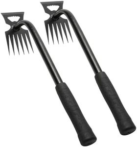 Gardening Hand Weeder Tools, Weeding Artifact Uprooting Weeding Tool, Durable Manganese Steel Hand Weeder Tool, Manual Multifunctional Weeders Gardening Tools for Yard and Garden (6 Tines), 2 Pack