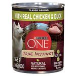 Purina ONE Classic Ground True Instinct Wet Dog Food, Chicken & Duck - 368 g Can (12 Pack)