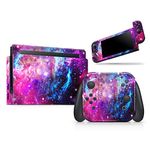 Bright Trippy Space - Skin Decal Protective Scratch-Resistant Removable Vinyl Wrap Kit Compatible with The Nintendo Switch Console, Dock & JoyCons Bundle