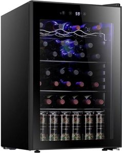 Antarctic Star 36 Bottle Wine Cooler/Cabinet BeverageRefrigerator Small Mini Wine Cellar Beer Soda Bar Fridge Quiet Operation Compressor Adjust Temperature Freestanding Black, 4.4 Cu. ft