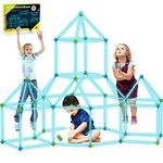 140 Pieces DIY Children's Construction Toy, Outdoor Toy - Creative Set for Children, Construction Game, DIY Construction Toy, Play Tent, Play Tent, Indoor Playhouse Cave Children Toy Girls Boys