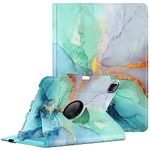 Fintie Rotating Case for iPad Pro 11-inch (4th / 3rd Generation) 2022/2021-360 Degree Swiveling Stand Cover w/Pencil Holder, Auto Sleep/Wake, Also Fit iPad Pro 11" 2nd/1st Gen, Emerald Marble