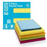 E-Cloth Starter Cleaning Pack, Microfibre, Assorted Colours, 5 Cloth Set, 1 Pack