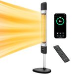 Luxeva Infrared Outdoor Heater, Electric Patio Heater, IP55 Waterproof Heater, 1000/2500W, Smart App Control, 6 Heat Modes, Electric Outdoor Heater, Garden Heater, Saving Energy, Compact Design Black