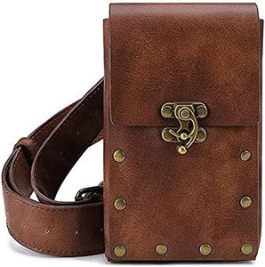 Steampunk Waist Bag Fanny Pack Fashion Gothic Leather Shoulder Crossbody Messenger Bags Thigh Leg Hip Holster Purse Travel Pouch Hiking Sport Chain Bags for Women Men, Gear, Small, Steampunk & Gothic