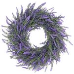 Lavender Wreaths for Front Door 22 Inch, All Seasons Wreaths for Outdoor Indoor Window Wall Porch Home Office Farmhouse Decor(Purple)