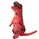 Inflatable Dinosaur Costume for Kid Blow up T-t-rex Outfit Funny Halloween Dino Costume Suit (Red)