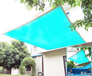FREDDO HDPE Fabric Cotton Webbing Sun Shade Sails 75-80% Protection from Sun & UV Rays Ideal for Car Parking, Outdoor Garden, Balcony, Patio, Green Color, 10 ft x 7 ft, Pack of 1 Piece