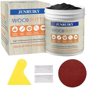 Wood Filler, Wood Putty, Wood Putty Filler Paintable, Stainable & Quick Drying Quickly Repair Any Broken Holes, Cracks, Chips and defective Wooden Furniture Outdoor Wood Repair Kit (Black，9.87 Ounce)