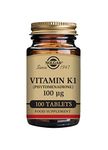 Solgar Vitamin K1 (Phytomenadione) 100 µg Tablets - Pack of 100 - Supports the Liver - For Healthy Bones - Vegan, Gluten Free and Kosher