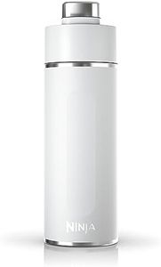 Ninja Thirsti Bouteille et flasque 700 ml avec couvercle étanche, conçue pour boissons gazeuses, chaudes et froides. Voyage/sport. Triple isolation, bouteille en acier inoxydable, Blanc, DW2401EUUKWH
