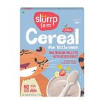 Slurrp Farm Mildly Sweetened with Jaggery Powder, No Refined Sugar | Multigrain Millets Cereal with Mixed Fruits and Rice Crispies | No Preservatives | Instant Cereal 300g