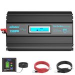 Pure Sine Wave Power Inverter 1500W DC 12V to AC 230V 240V with 4.5m Remote Controller LCD Display Dual 2.4A USB Port 24-month Warranty