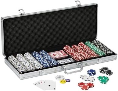 Fat Cat 11.5 Gram Texas Hold 'em Claytec Poker Chip Set with Aluminum Case, 500 Striped Dice Chips