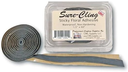 CML Supply Sure-Cling Floral Adhesive Putty, Waterproof, Non-Hardening 5-ft roll, Made in USA