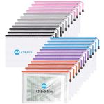 Zip Wallet,Waterproof Plastic Zip File Folders,24Pcs Zipper Bags,A4 Document Pouch for Home School Travel and Office Supplies.