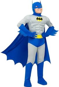 Funidelia | Déguisement Batman The Brave & Bold deluxe pour garçon Le Chevalier noir, Super héros - Déguisement pour Enfant, accessoires pour Halloween, carnaval et fêtes - Taille 7-9 ans - Noir