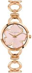 Ted Baker Women's Lilabel Rose Gold-Tone Case, Pink Magnolia Dial, Rose Gold-Tone Chain Bracelet BKPLIS301 Dress Watch, Pink/Rose Gold, 28mm