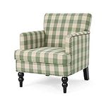 Eve Tufted Fabric Club Chair, Green