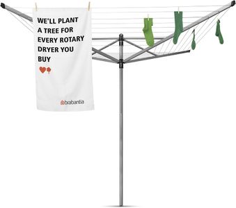 Brabantia Lift-O-Matic 50M Rotary Clothesline – Adjustable Outdoor Dryer
