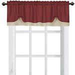 Soft Window Darcy Curtain Valance, Marsala & Tan - 58 Inch Width, 14 Inch Length, 1.5 Inch Rod Pocket - Light Filtering Valance for Kitchen and Bathroom by Achim Home Decor