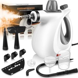 Dampfreiniger Boden, 11 Aufsätze 1050 W Max Dampfdruck 3,5 bar Chemikalienfrei 3 Minuten Heizzeit 350ml Tragbarer Mehrzweck Dampfreiniger Handgerät, Handdampfreiniger für alles Polstermöbel Auto