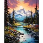 Mountain Paint by Numbers Adult Kit-Adult Paint by Numbers Landscape,Scenery Paint by Number Perfect for Home Wall Decor 16x20inch(40x50cm)