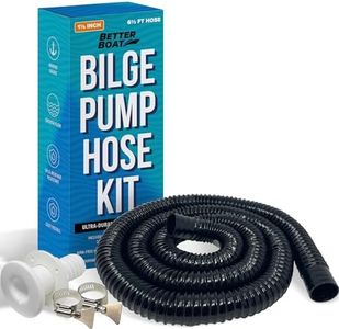 1 1/8 Bilge Pump Hose Kit, Includes 6.5 Ft Hose, Thru Hull Discharge Outlet Fitting, and Adapter, Compatible with 1 1/8 Inch Bilge Pump, Ideal for Boats and Jet Skis