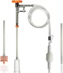 aqmglan Aquarium Siphon Vacuum Cleaner with 3 Interchangeable Heads, Multi-Angle Scrub Brush, Sand Cleaning Head, and Mesh Head for Efficient Tank Cleaning