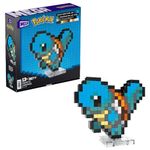 MEGA Pokemon Action Figure Building Set, Squirtle with 367 Pieces and Pixel Retro Style, for Table or Wall Decor, Build & Display Toy for Collectors