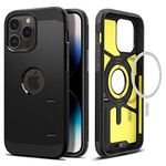 Spigen Magnetic Case for iPhone 14 Pro Case: Tough Armor MagFit [Compatible with Magsafe], [Shockproof], KickStand for iPhone 14 Pro Case - Black