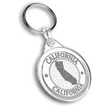 Destination Vinyl ltd 1 x Photo Keyring - California USA Map Stamp |Keychain|Keyring|Charm| #39889