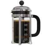 InstaCuppa French Press Coffee Maker with 4 Part Superior Filtration 600 ML with Neoprene Sleeve for Extra Protection, Stainless Steel