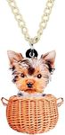 DUOWEI Cute Yorkshire Terrier Dog Necklace Pet Dog Pendant Collection Jewelry Gifts for Women, Acrylic, not-applicable