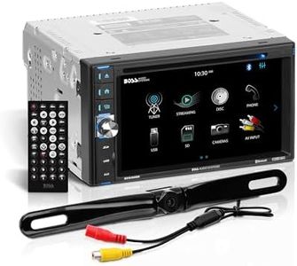 BOSS Audio Systems BVB9358RC Car Stereo - Double Din, 6.2 Inch Touchscreen, Bluetooth, CD DVD Player, AM/FM Radio Receiver, Backup Camera, Wireless Remote Control, Aux In, USB, SD