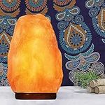 Crystal Hideaway Himalayan Salt Lamp Natural Pink Salt Lamp Hand Carved Crystal Salt Rock Lamp Night Light with Dimmer Switch Cord and Wood Base for Home Décor (6 Inches)