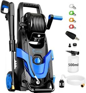 2026Upgraded Pressure Washer 4800PSI w/4 Quick Connect Nozzles, Inlet Hose & Filter&500ML Soap Tank, High Cleaning Machine for Cars/Fences/Driveways/Patios/Home Cleaning,Blue