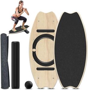 BLOODYRIPPA Wooden Balance Board with Adjustable Magnetic Stoppers, Roller and Balance Ball, 7 Training Modes, Exercise Balancing Stability Trainer for Workout, Core Training, Physical Therapy