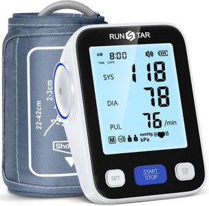 RunStar Upper Arm Blood Pressure Monitor with Wide Range Cuff (8.6'' -16.5'') for Home Use FSA&HSA Eligible, Automatic Digital BP Machine with Storage Bag, 2x99 Reading Memory