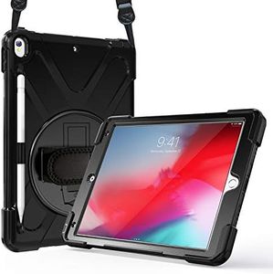 ProCase iPad Air 3 10.5 2019 / iPad Pro 10.5 2017 Case, Rugged Heavy Duty Shockproof Protective Cover Case with Rotating Kickstand for iPad Air (3rd Gen) 10.5" 2019 / iPad Pro 10.5" 2017 –Black