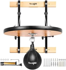 Yes4All 24 inches Adjustable Speed Bag Platform with 2 Speed Balls, Wall Mount Punching Bag Boxing Training Full Kit