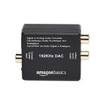 Amazon Basics 192KHz Digital Optical Coax to Analog RCA Audio Converter, ABS, 2 x 1.61 x 1.02 inches