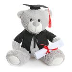 FURRY PLANET TOYS Graduation Teddy Bear 9” / 23 cm - Gift for Her Him Present Cute Bear with Scroll, Robe and Hat