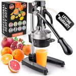 Zulay Kitchen Cast Iron Juicer - Manual Citrus Press and Lemon Squeezer - Premium Quality Heavy Duty Manual Juicer for Orange Juice and Lime Squeezer, Black