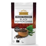 Ausha Organic Tellicherry Black Peppercorns Whole 200g - Winner 2**Star GREAT TASTE AWARD 2022 - Pepper Size 4.25mm - 4.75mm - Certified Organic - Wayanad Pepper