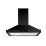 FIREGAS Black Chimney Cooker Hood 60 cm, 3 Speeds, 335 m³/h,Touch controls, Recirculation/Extraction, Extractor Hood,Wall Mounted Range Hood with Recirculating Charcoal Filter