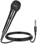 OBLEGY Wired Microphone for Karaoke,Professional Handheld Dynamic Mic with ON/Off Switch and 2.5m Cable to 1/4'' Audio Connection, Plug-in Microphone for Amplifier, PA System, Party, Karaoke, Church